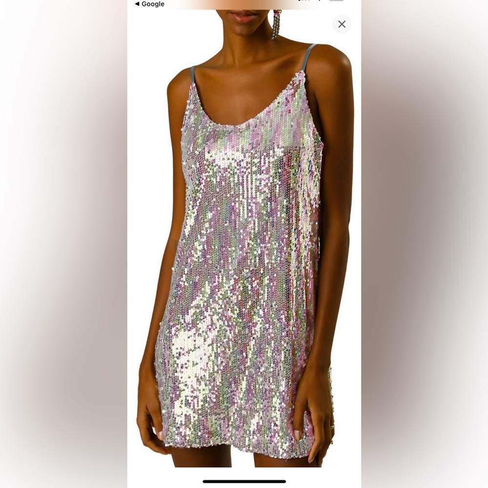 Allegra K Multicolor Sequin Top